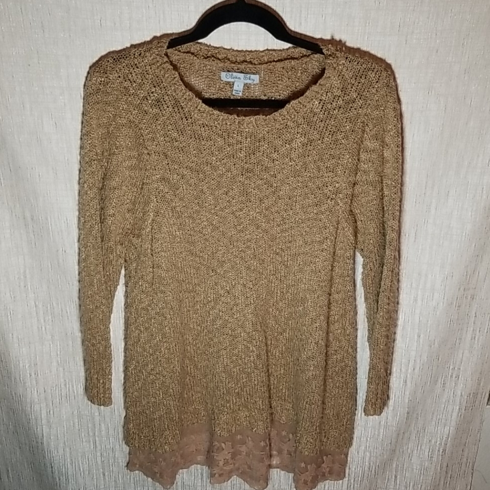 Large Olivia Sky Tan Sweater